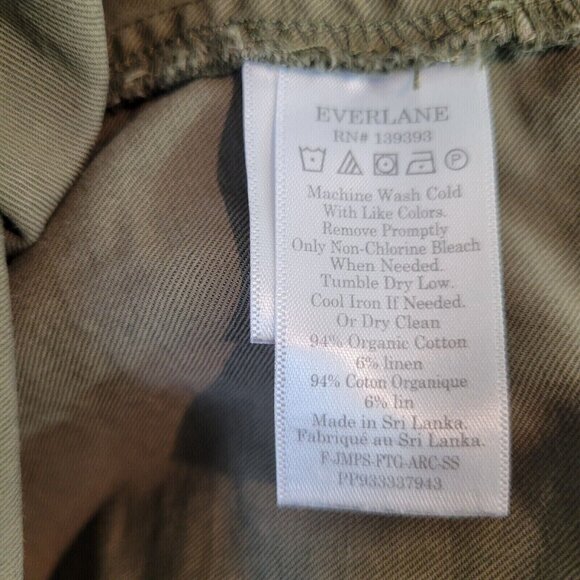 Everlane Women Size 12 Organic Cotton Jumpsuit Boiler Suit Green Short Sleeve - Picture 12 of 12